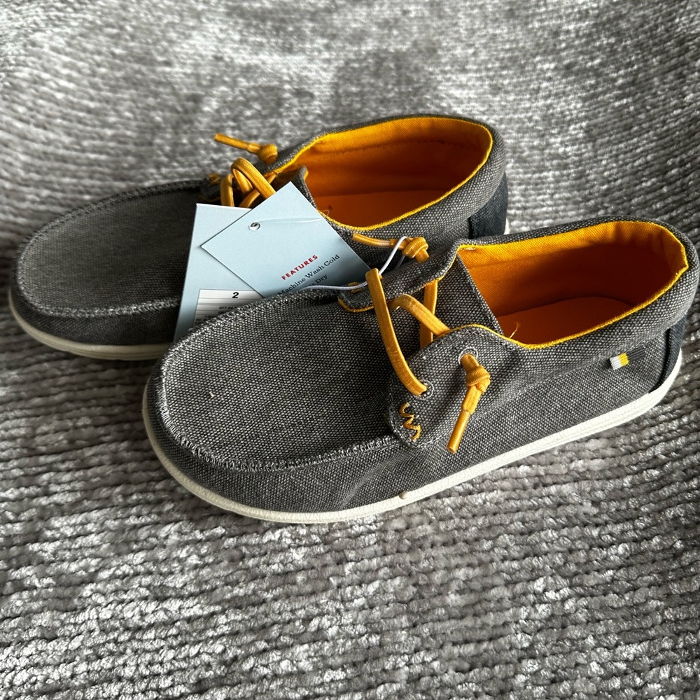 Boys Gray Boat Shoes
